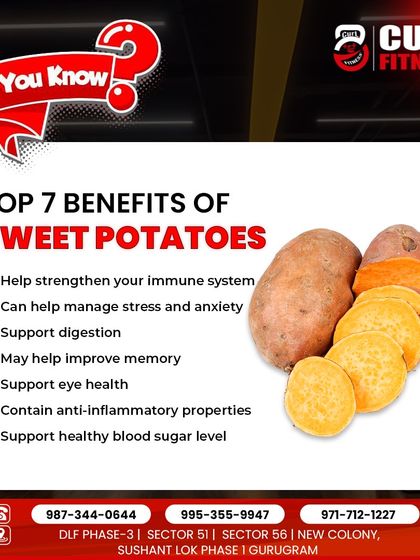 Did you know about the benefits of sweet potatoes? They are a fantastic carbohydrate source that can strengthen your immune system, manage stress, and support digestion.