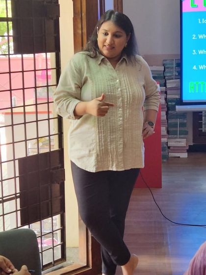 Greshma Momaya leads a workshop for our teachers. Her expertise and passion for education have made a significant impact on our team.