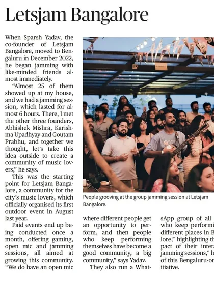 We got featured in the newspaper! It's amazing to see our community's story being shared with the whole city of Bangalore.