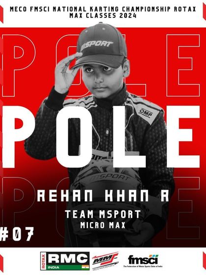 Rehan Khan R of Team Msport on pole in the Micro Max class at Round 1.
