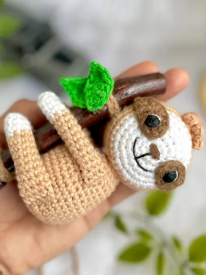 This little sloth car hanging is guaranteed to make you smile on your commute. I crochet the sloth and attach him to a real wooden branch that my husband helps prepare. He just hangs out and adds a bit of cuteness to your car.