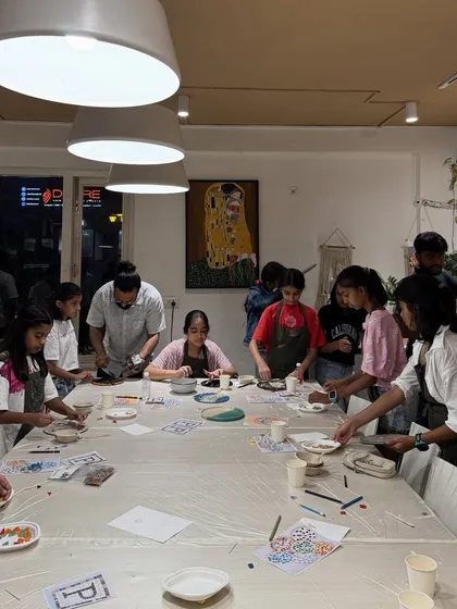 A glimpse into a lively mosaic art party. We provide all the materials and guidance to make your celebration creative, fun, and totally hassle-free.