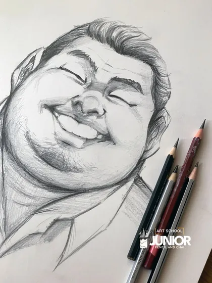 The goal of our teaching is to unlock true expression. This expressive portrait sketch, created by our faculty, demonstrates the level of skill and emotional depth we encourage in our students' artistic development.