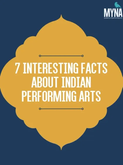 This is the cover of our series on '7 Interesting Facts About Indian Performing Arts'. It's an invitation to explore one of the oldest cultural traditions in the world, from temple rituals to healing ragas.