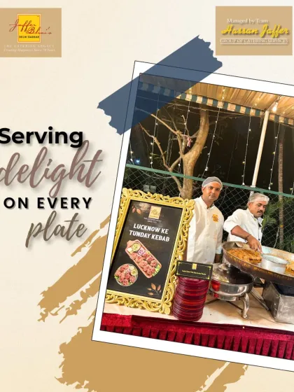 Serving delight on every plate with our live Lucknow Ke Tunday Kebab counter. Our chefs prepare these iconic, melt-in-your-mouth kebabs fresh for your guests, bringing the authentic taste of Lucknow to you.