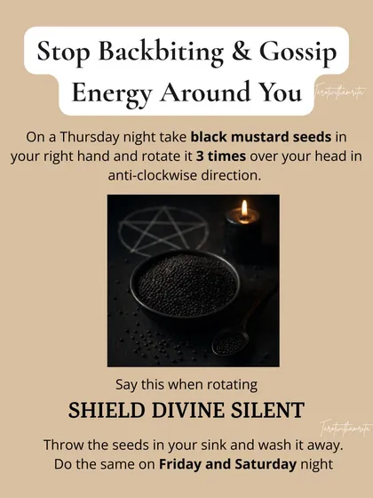 Gossip and backbiting can drain your peace. This is a simple but potent remedy using black mustard seeds to create a protective shield around you. Follow these steps to silence negative talk and protect your energy from others.