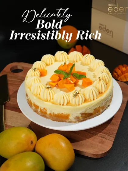 Delicately bold, irresistibly rich. Our Mango Cheesecake is a masterpiece of flavor, crafted to enchant your senses.