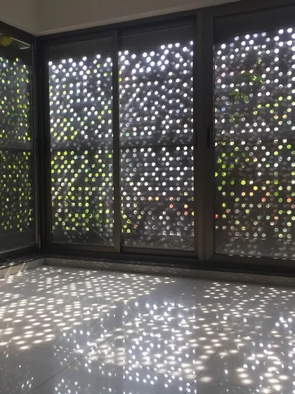 A simple moment from my 'Jenu Goodu' or 'Beehive' project, where perforated screens create a beautiful play of light and shadow. I love using architectural elements like these to make sunlight a tangible part of the interior, creating patterns that shift and change throughout the day.