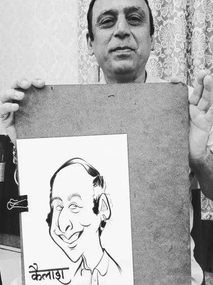 Another happy face from the engagement party in Itarsi. My goal is always to spread happiness, one sketch at a time.