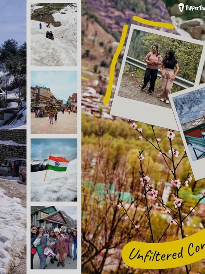 A collage capturing the unfiltered connections made on a Manali trip. From snowy landscapes to exploring local streets, these are the moments that define our all-girls adventures.