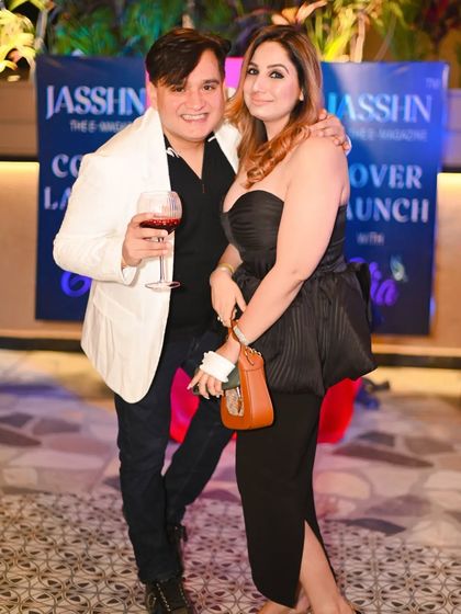 With a friend at the cover launch for Jasshn E-Magazine. It's always great to celebrate industry milestones with fellow fashion lovers.