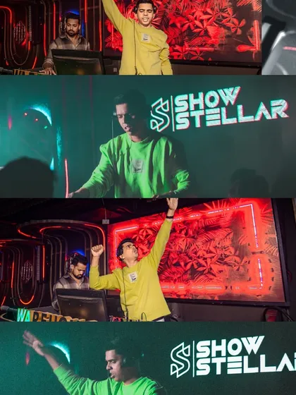 A collage from my set at Warehouse, showing how the VJ visuals and lighting work together to create different moods throughout the night.