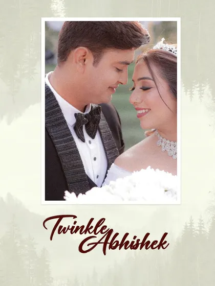 A sweet, intimate close-up of the Christian bride and groom, designed like a polaroid memory.