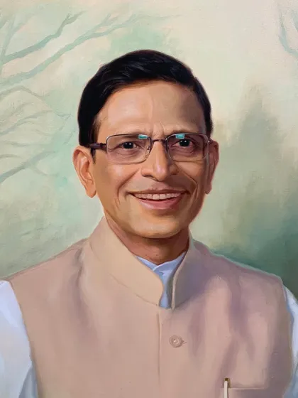 An example of a commissioned portrait, rendered in oil on linen. My process for such pieces involves a detailed conversation with the client to capture not just a likeness, but the subject's unique character and presence.