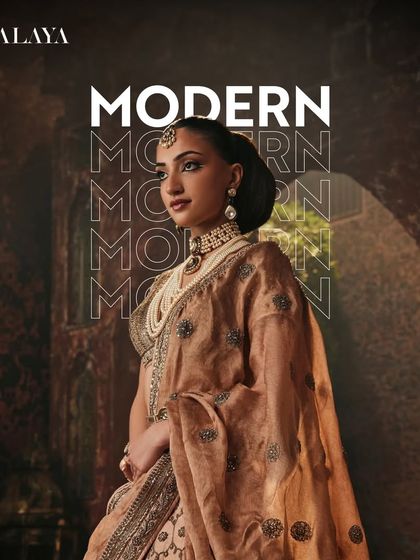 Another look from JJ Valaya, this time focusing on a modern interpretation of heritage wear. The styling and backdrop evoke a sense of timeless, architectural grace.