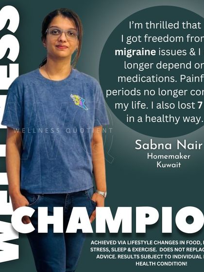 Sabna found freedom from migraines and painful periods after starting an inflammation control program. She lost 7 kg, but the real win was living without the pain and medication that once controlled her life.