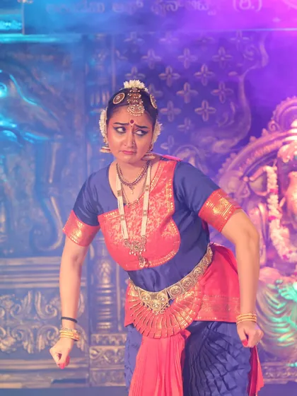 Playing the role of Lord Krishna, Yashoda Maiya, Gopi, and Nayika all in one performance is truly challenging! Here I am, expressing the anger of Yashoda Maiya trying to scold a mischievous Krishna.