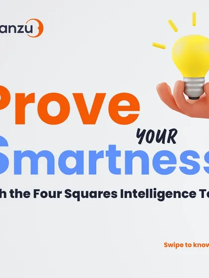 Here is the Four Squares Intelligence Test. This puzzle is designed to test your ability to think outside the box.