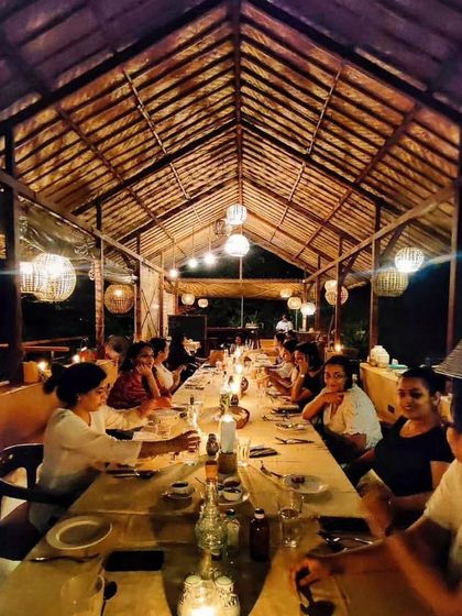 A community dinner during the retreat, where we share stories and connect over healthy, delicious food.