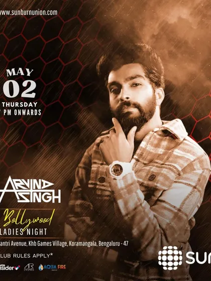 The poster for my Bollywood Ladies Night at Sunburn Union in May.