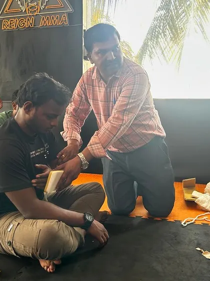 Learning how to properly bandage a wound. This practical skill is essential for providing immediate care for injuries.
