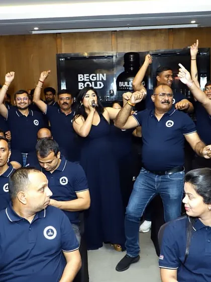 In the midst of the crowd, ensuring the energy is high at the SBICAP Securities offsite.