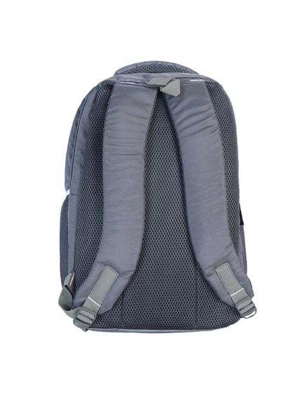 The back of an American Tourister backpack, showing the adjustable straps and padding.