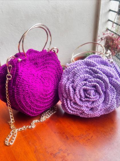 Busy Needles by Utpala Viswanath - Custom Crochet Fashion & Accessories Signature Rose Bags photo 9
