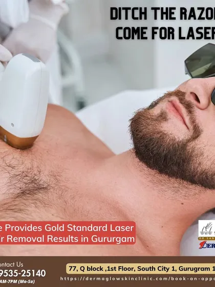 Ditch the daily hassle of shaving and the pain of waxing. Our laser treatment offers a superior, long-term solution. Here, a client undergoes a chest hair removal session, a common procedure for men seeking a well-groomed appearance.