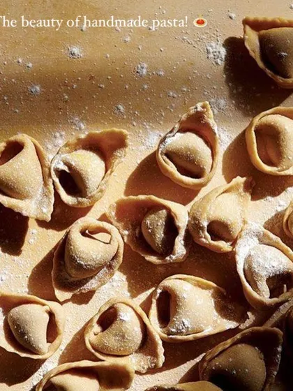 Oh, the beauty of handmade pasta. These little tortellini pockets are filled with love and deliciousness, waiting to be cooked to perfection.