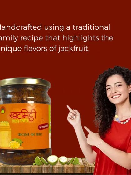 This jackfruit pickle is handcrafted using a traditional family recipe that highlights the unique flavour of kathal.
