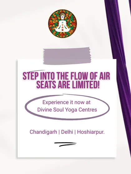 Step into the flow of air. We are excited to offer Aerial Yoga at our centres in Chandigarh, Delhi, and Hoshiarpur. Seats are limited, so we invite you to book your spot and experience this uplifting practice for yourself.