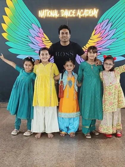 Our instructor Robin with a group of young performers at the Greenfield studio. We are personally involved in the progress and happiness of each child.