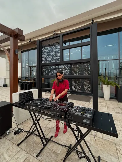 A wider shot of my DJ station at the beautiful Hotel Indigo in Jabal Akhdar, Oman.