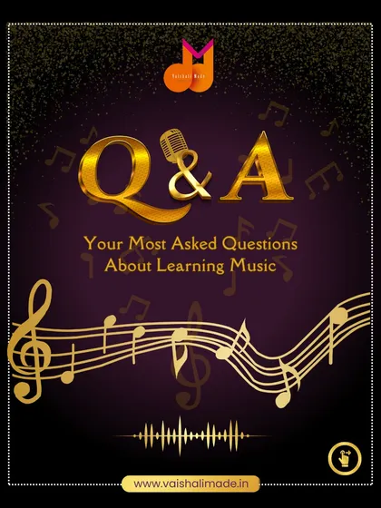The cover for our Q&A series about learning music. It's designed to attract users who have questions and guide them through the common concerns they might have before joining.
