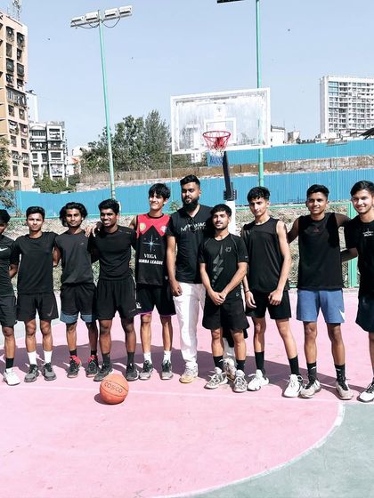 The whole squad celebrating our championship win at the Navrang Fest. It's moments like these that make the daily grind worth it. We are a team, on and off the court.