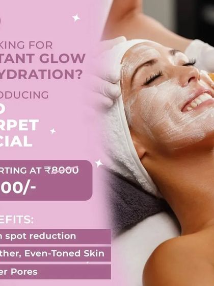 Looking for instant glow and hydration before your big day? Our Red Carpet Facial is the perfect solution, designed to reduce brown spots, smooth skin, and tighten pores.