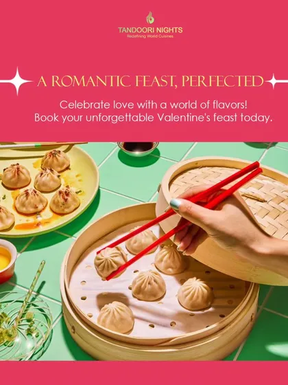 A romantic feast, perfected. Celebrate love with a world of flavors, like these delicate dim sum, served fresh from a traditional bamboo steamer. Perfect for a Valentine's feast.