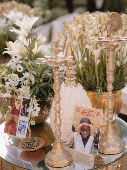 Another hilarious custom card for the tables, featuring a childhood photo and an inside joke, ensuring guests had plenty to talk and laugh about.