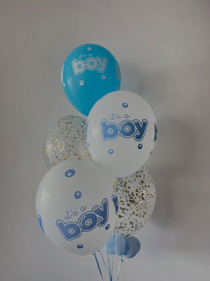 A bouquet of 'It's a Boy' balloons for baby Veer's arrival.