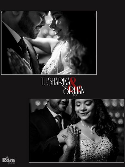 A dramatic and intimate black and white collage from an engagement party. These close-up shots focus on the couple's emotional connection and the joy of the moment.