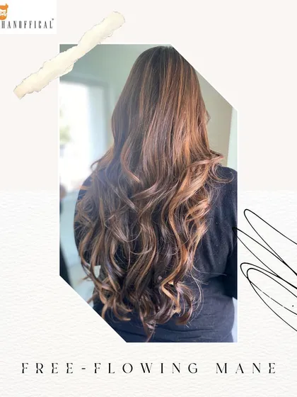 The beauty of a free-flowing mane with natural waves and expertly placed highlights that add dimension and shine.
