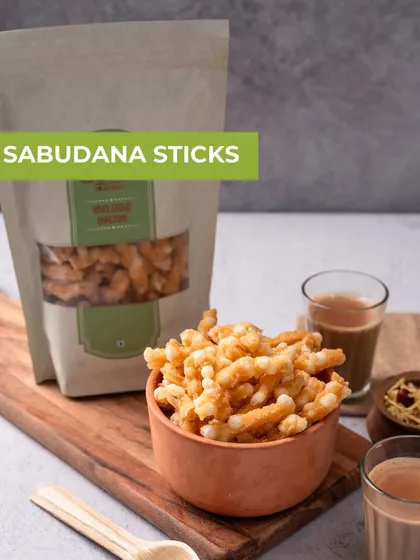 My Sabudana Sticks are a popular fasting snack. These crunchy, savory sticks are perfect for munching on during the day to keep your energy levels up.