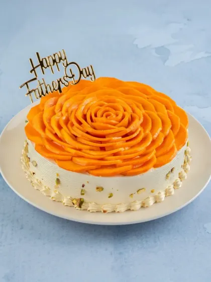 My Dad's Mango Gateau is a seasonal favorite for Father's Day. It's a light sponge cake layered with fresh cream and sweet Alphonso mangoes.