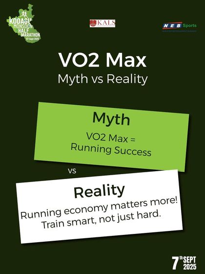Myth vs. Reality: A high VO2 Max doesn't automatically equal running success. Running economy matters more, so train smart, not just hard.