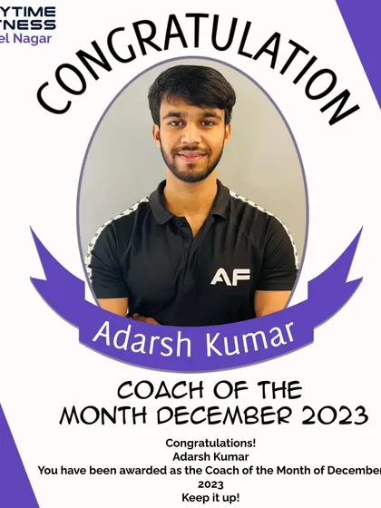 I was awarded Coach of the Month for December 2023. Consistent hard work and dedication to my clients' progress is always my top priority.