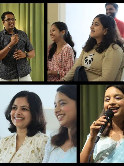 Smiles and laughter from the audience at the "Arali Katte" anniversary.