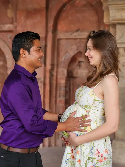 Sharing a smile with my husband. These photos are a beautiful memory of our time waiting for our daughter.