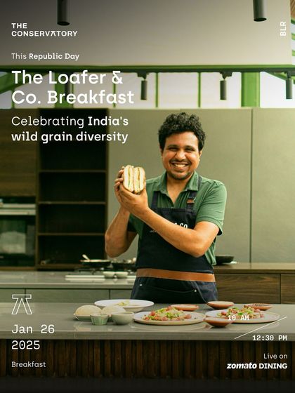 We celebrated India's grain diversity with a special breakfast from Loafer & Co. This poster captures the spirit of the event, showcasing the baker behind the bread and his passion for pairing global techniques with local, sustainably grown grains.