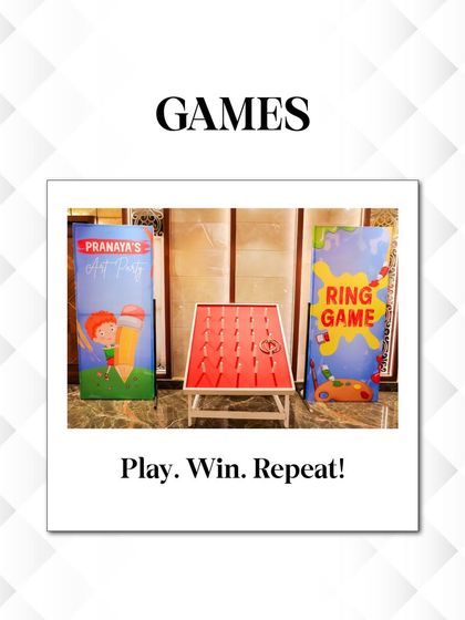 Play, win, repeat! This classic ring toss game, set up for an art-themed party, is simple, fun, and engaging for guests of all ages.